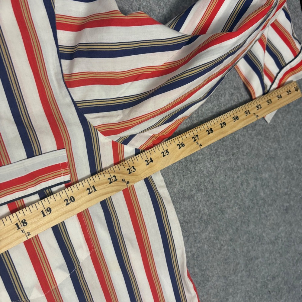 Vintage Andhurst Mens Pajama Top Red Navy Gold Striped Button Up Size L RN31104 - Picture 4 of 5